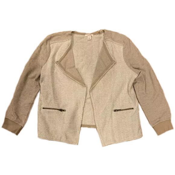 Caslon Cardigan Open Front Sweater Tan Women's Size Large L - EUC - Picture 1 of 5